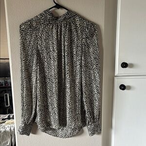 H&M Floral Long Sleeve mock neck blouse